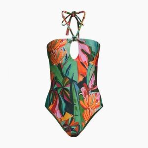 NWT Farm Rio Banana Foliage One Piece Swimsuit Sz:XS| Vacay Ready! Beach Resort